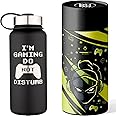 Bubu Lifeware Insulated Gamer Water Bottle, 32oz, Flip Straw with Carry Loop, Stainless Steel