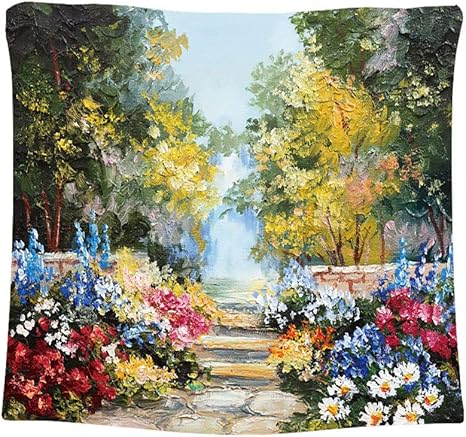Amazon Co Jp 油絵風景カラフルな夏の森 タペストリー 野球 インテリア 壁掛け ファブリック 窓 カーテン 新居祝い 結婚祝い ギフト 鹿 カラフル 180 Cm X140 Cm 美しい花のイラスト ホーム キッチン