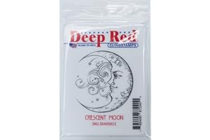 Deep Red Stamps Crescent Moon Rubber Cling Stamp 2 x 2 inches