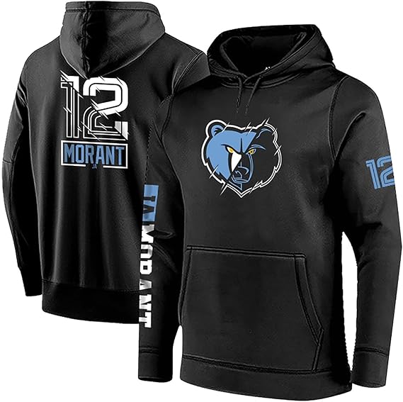 Ja Morant 12 Pullover Hoodie, Memphis Grizzlies Men's Long Sleeve