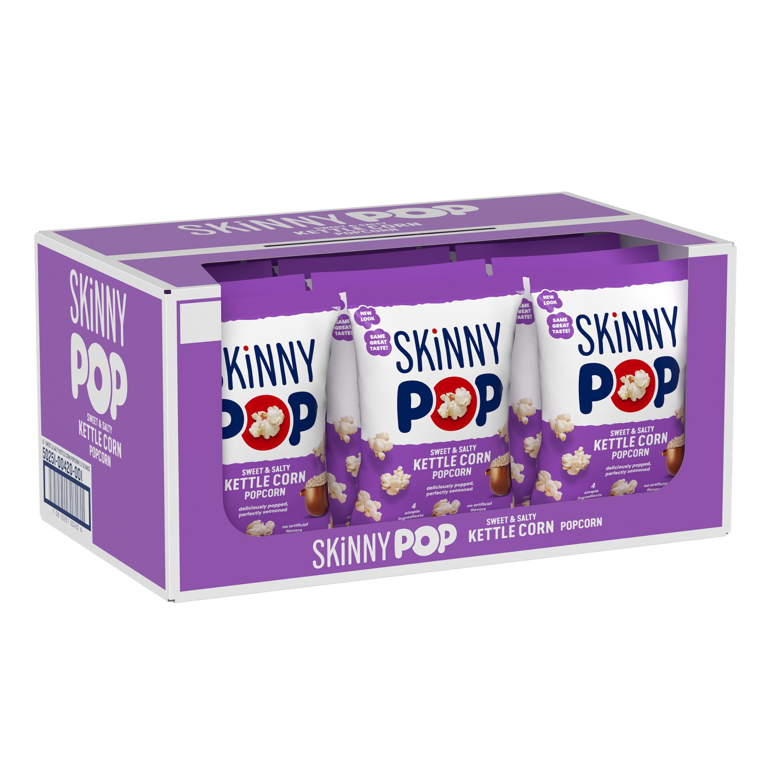 Photo 1 of  EXPIRED SkinnyPop Popcorn, Sweet & Salty Kettle, Whole Grain, Dairy-Free Snack, 5.3oz Bags (12ct)