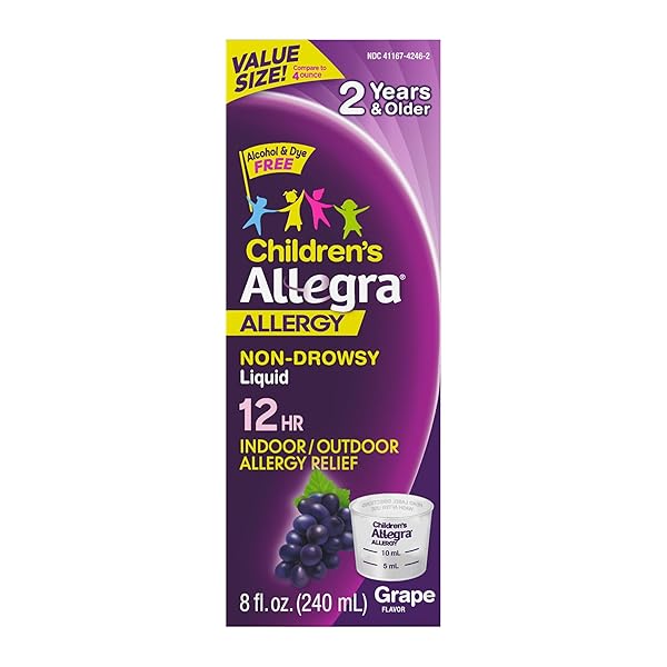 ALLEGRA CHILDREN’S 12-HOUR ALLERGY RELIEF LIQUID, NON-DROWSY INDOOR...