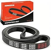 A-Premium Stretch Fit Air Conditioning Serpentine Belt 4-Rib 35.51 In | Compatible with GMC Sierra 1500, Yukon, Canyon &amp; Cadillac Escalade ESV &amp; Ford Transit Connect &amp; Hummer H2 &amp; Isuzu NPR