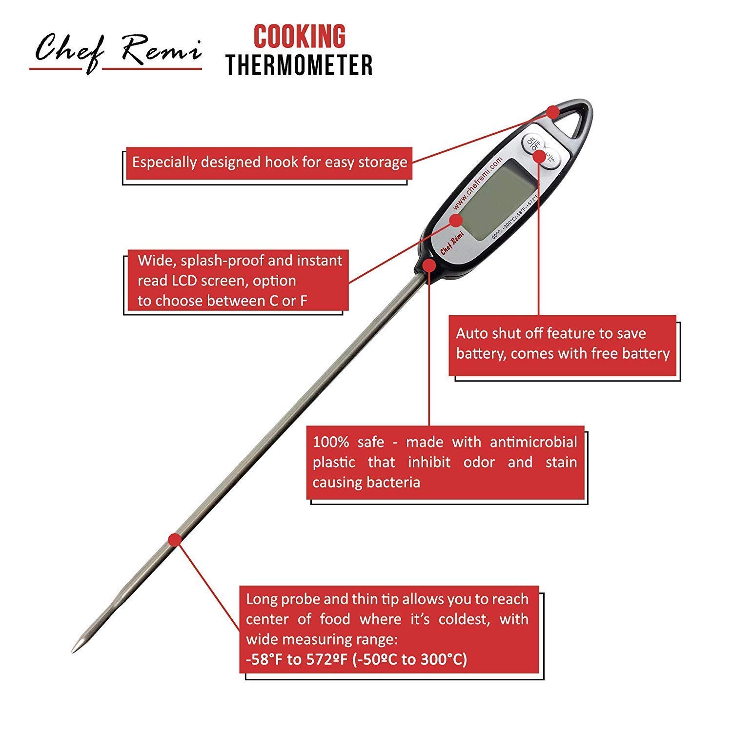 Digital Cooking Thermometer Get Instant Temperatures When Using It On
