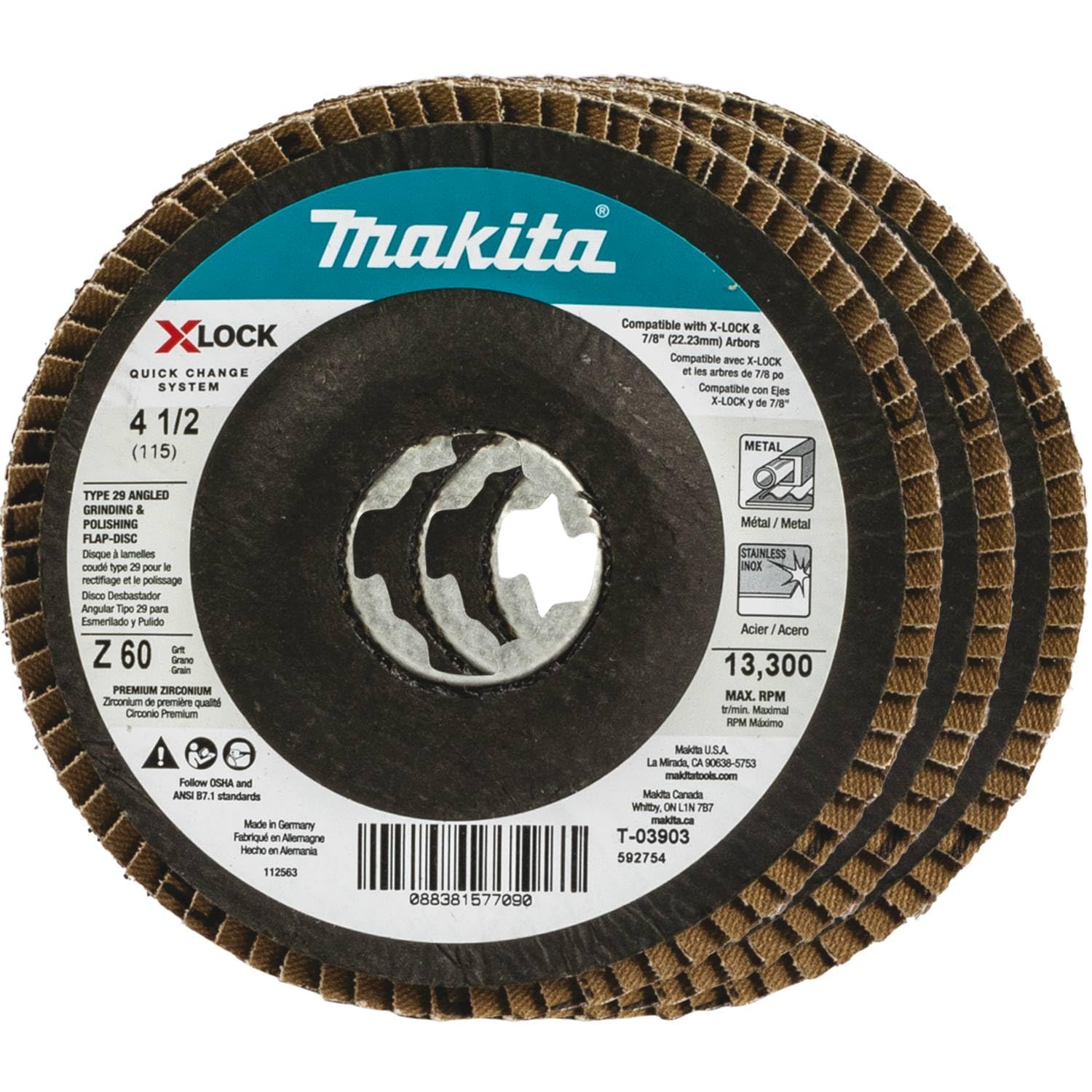 X Lock Grinder Discs Makita GA4570 Amp 4-1/2 Corded X-LOCK