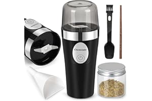 Hermolante Herb Spice Grinder, Electric Herb Spice Grinder with Hopper and Storage Tank, Portable Electric Grinder Can Fast and Even Grinding dried Herbs and Spices