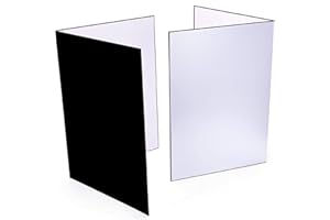 HHDFETG (2 Pcs) Light Reflector 3 in 1 Photography Reflector Cardboard, A4 (12x8 Inch) Size Folding Light Diffuser Board for Still Life, Product and Food Photo Shooting - Black, Silver and White, 2 Pack