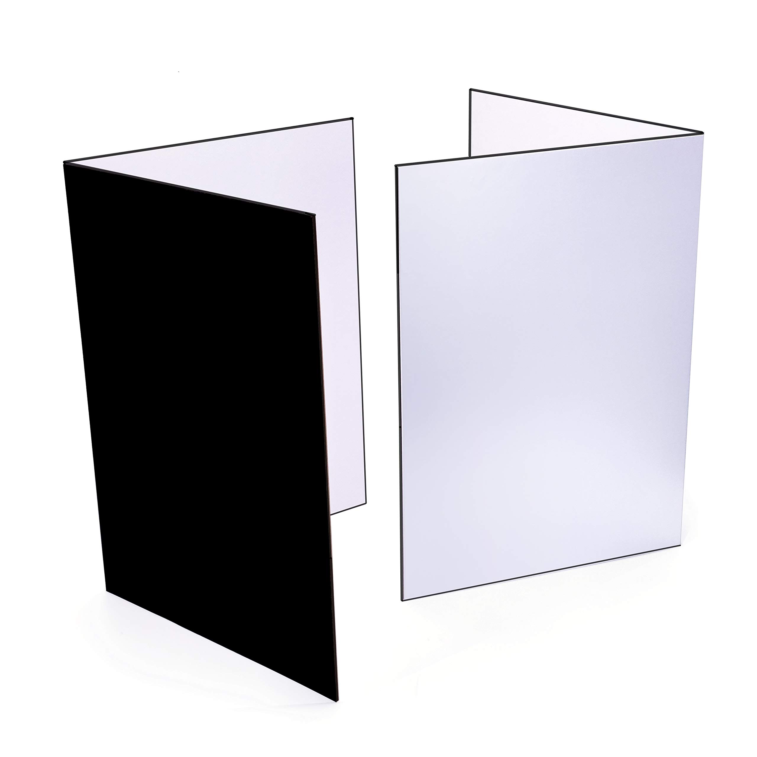 Photo 1 of (2 Pcs) Light Reflector 3 in 1 Photography Reflector Cardboard, A4 (12x8 Inch) Size Folding Light Diffuser Board for Still Life, Product and Food Photo Shooting - Black, Silver and White, 2 Pack