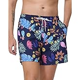 Roxdme Mens Swim Trunks with Compression Liner 5" Stretch Beach Shorts 2 in 1 Quick Dry with Zipper Pockets Board Shorts