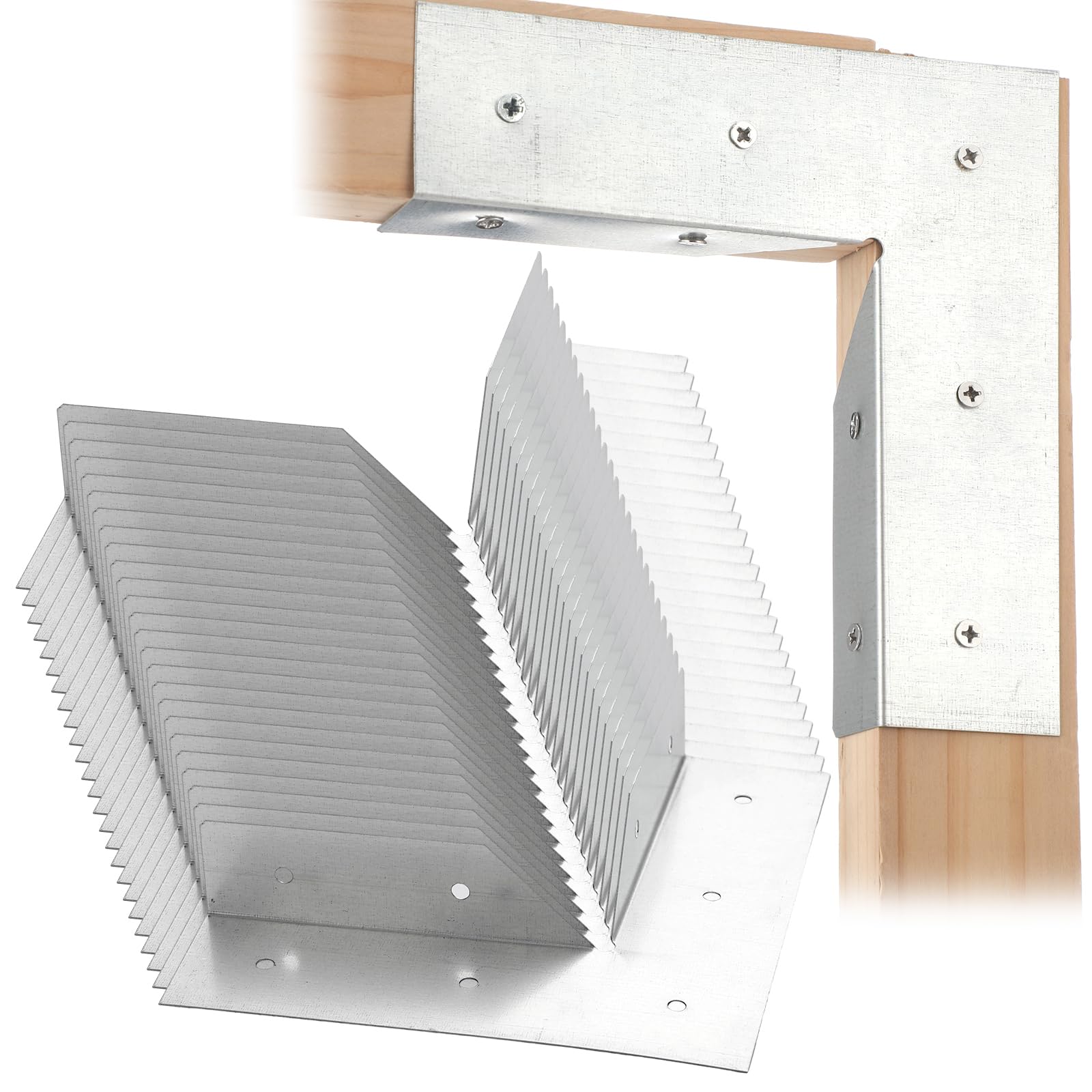 Photo 1 of Shimeyao 25 Pcs Hurricane Tie Galvanized Rigid Tie Angle Rafter Brackets Galvanized Joist Hangers Hurricane Straps for Rafters, Roofing Trusses, Wood Timber