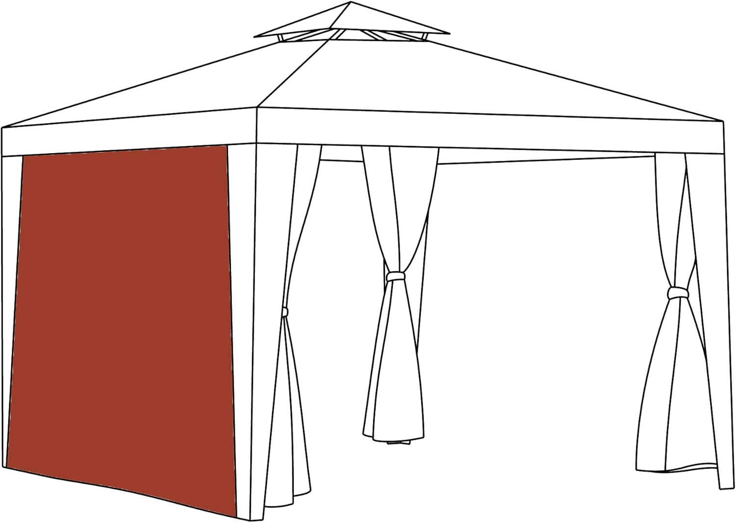 Terracotta Replacement Gazebo Curtain Side Panel Amazon Co Uk