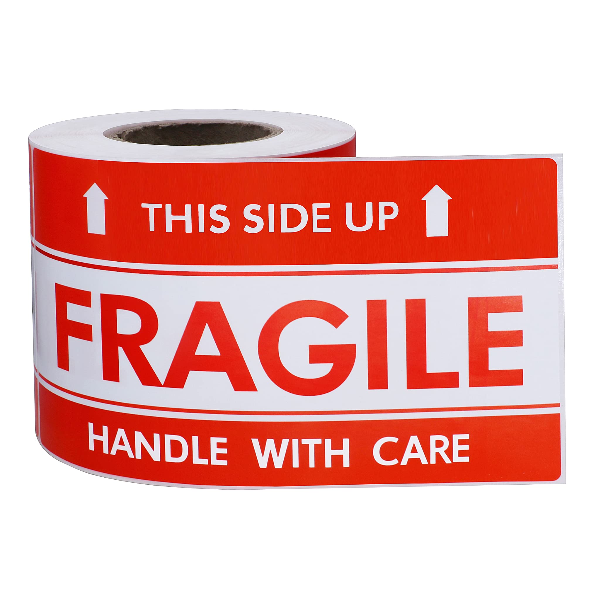Hycodest 76x127mm Fragile Labels 100 PCS Handle with Care Shipping Warning Label, This Side Up