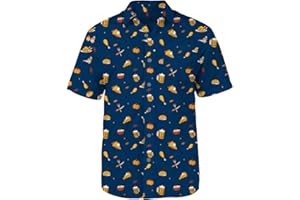 Tipsy Elves Men's Short Sleeve Holiday Button Down Shirts - Funny Christmas & Hanukkah Hawaiian Shirts for Men