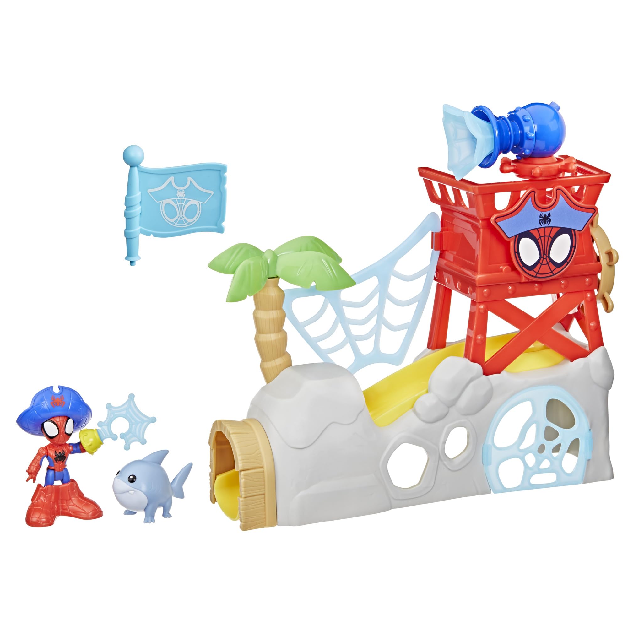 Spidey and his Amazing Friends Marvel Toys Water-Webs Spidey Island Spider-Man Playset