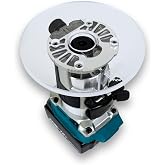 WOOD GRAN JUNKIE&reg; TrimFit Pro&reg; 6&rdquo; Round Router Base Plate Compatible with Makita RT0701C, XTR01Z- Pre-Drilled, 3/8&rdquo; Thick Clear Cast Acrylic, Router Base for Woodworking, Made in USA