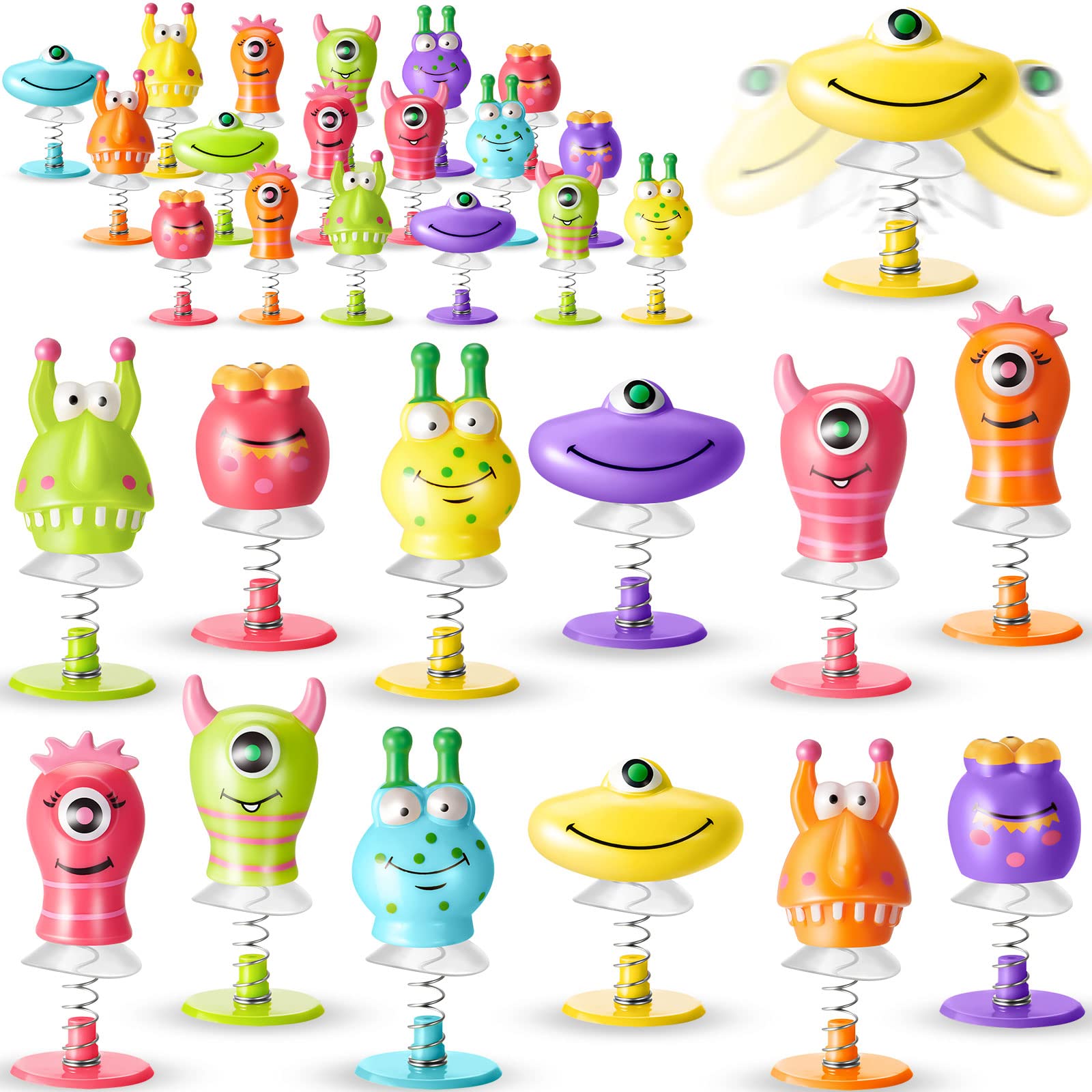 Photo 1 of Deekin 150 Pieces Big Eye Animal Toys Spring Launchers Toys Jumping Toy Bouncy Christmas Party Favors for Boys and Girls Classroom Prizes Return Halloween Gifts Goodie Bag Fillers, 6 Styles