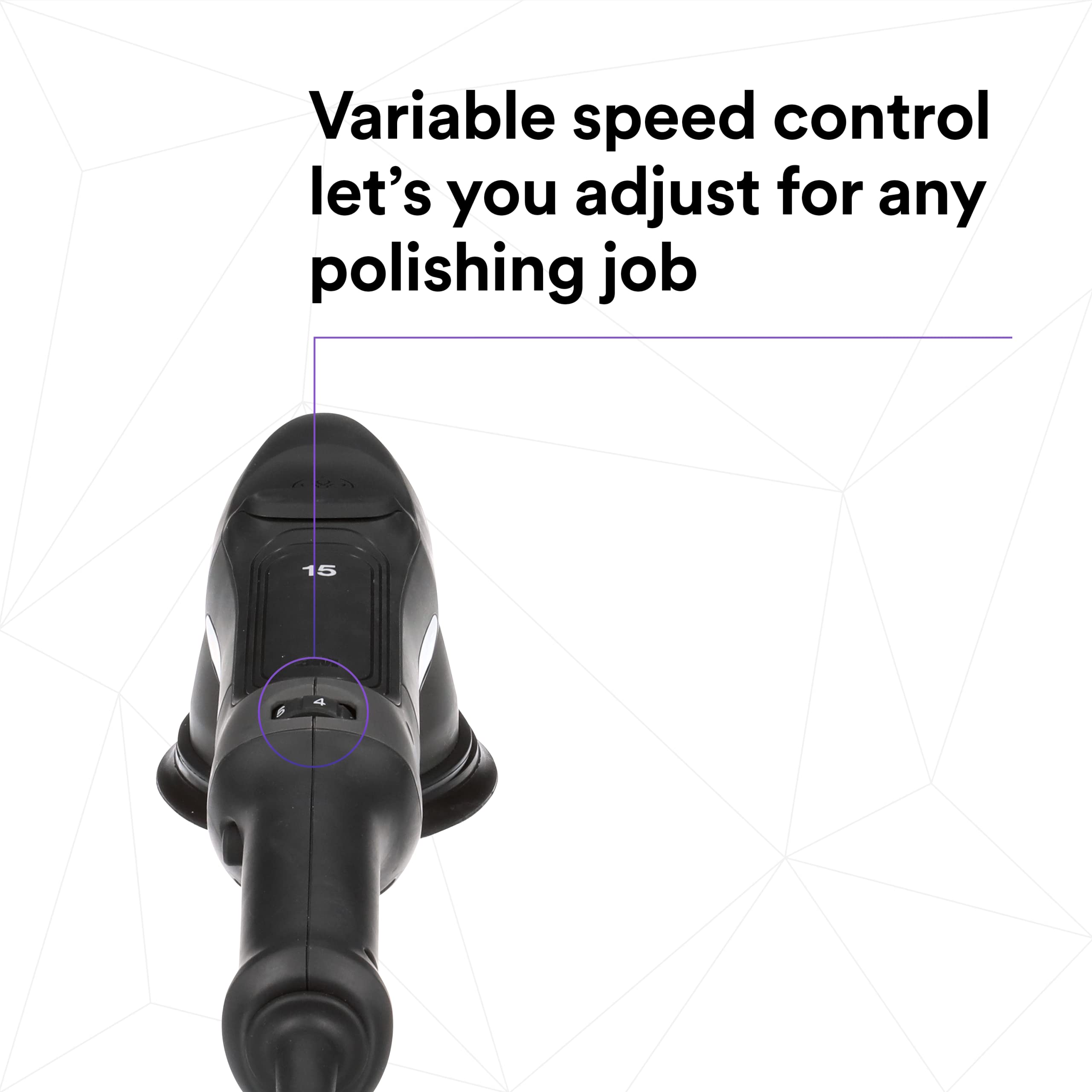 3M Perfect-It Random Orbital Polisher, 34100, 15mm, 120V/60Hz, Variable Speed Control for Automotive Refinishing, Refining, Polishing