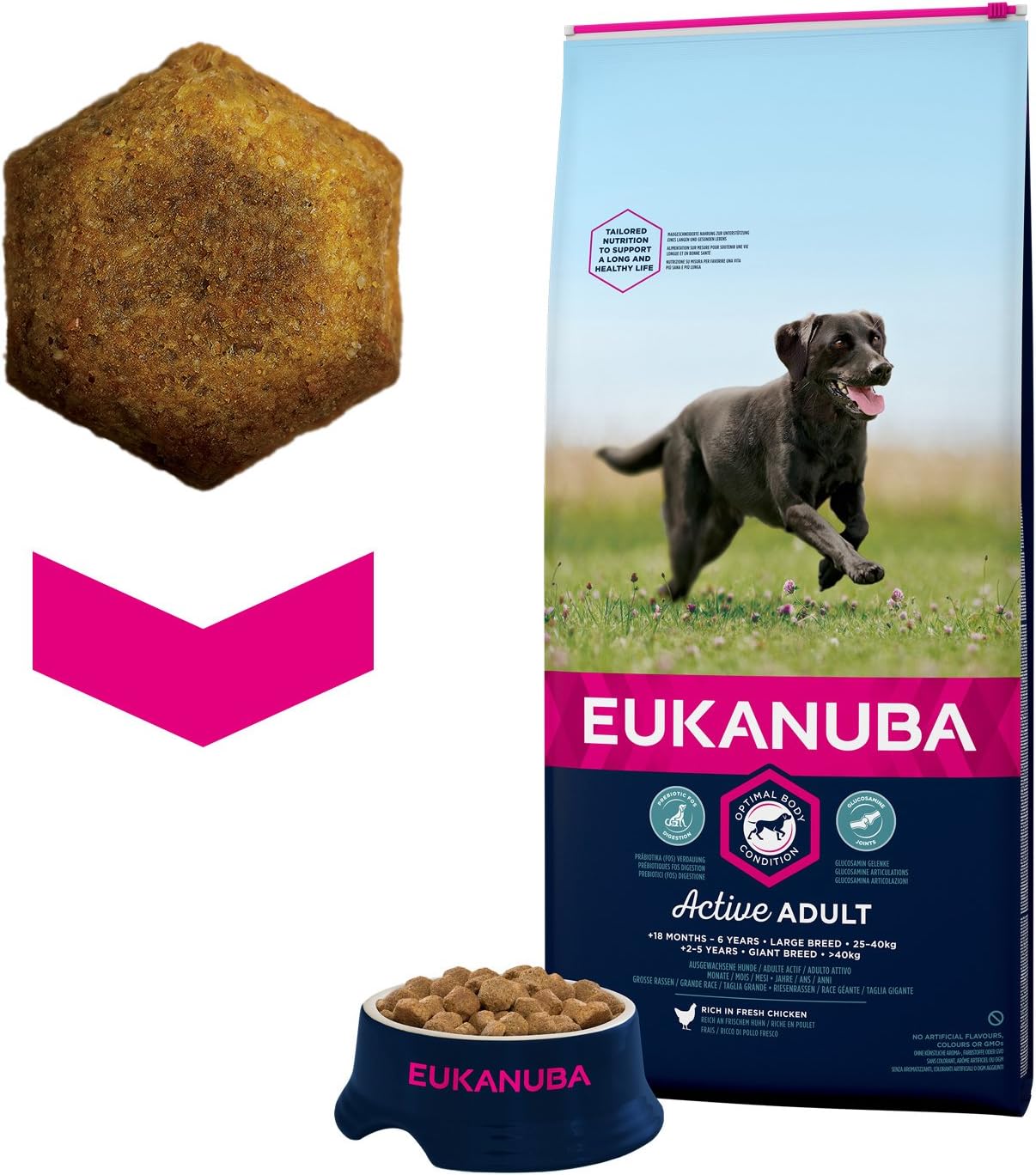 Eukanuba Adult Dog Food For Large Dogs Rich In Fresh Chicken for the Optimal Body Condition of Your Dog 12 kg - Image 3