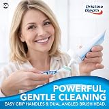 SOL Denture Brush 2pk Dual Angled Heads Soft Bristles Non-Slip Grip view 4
