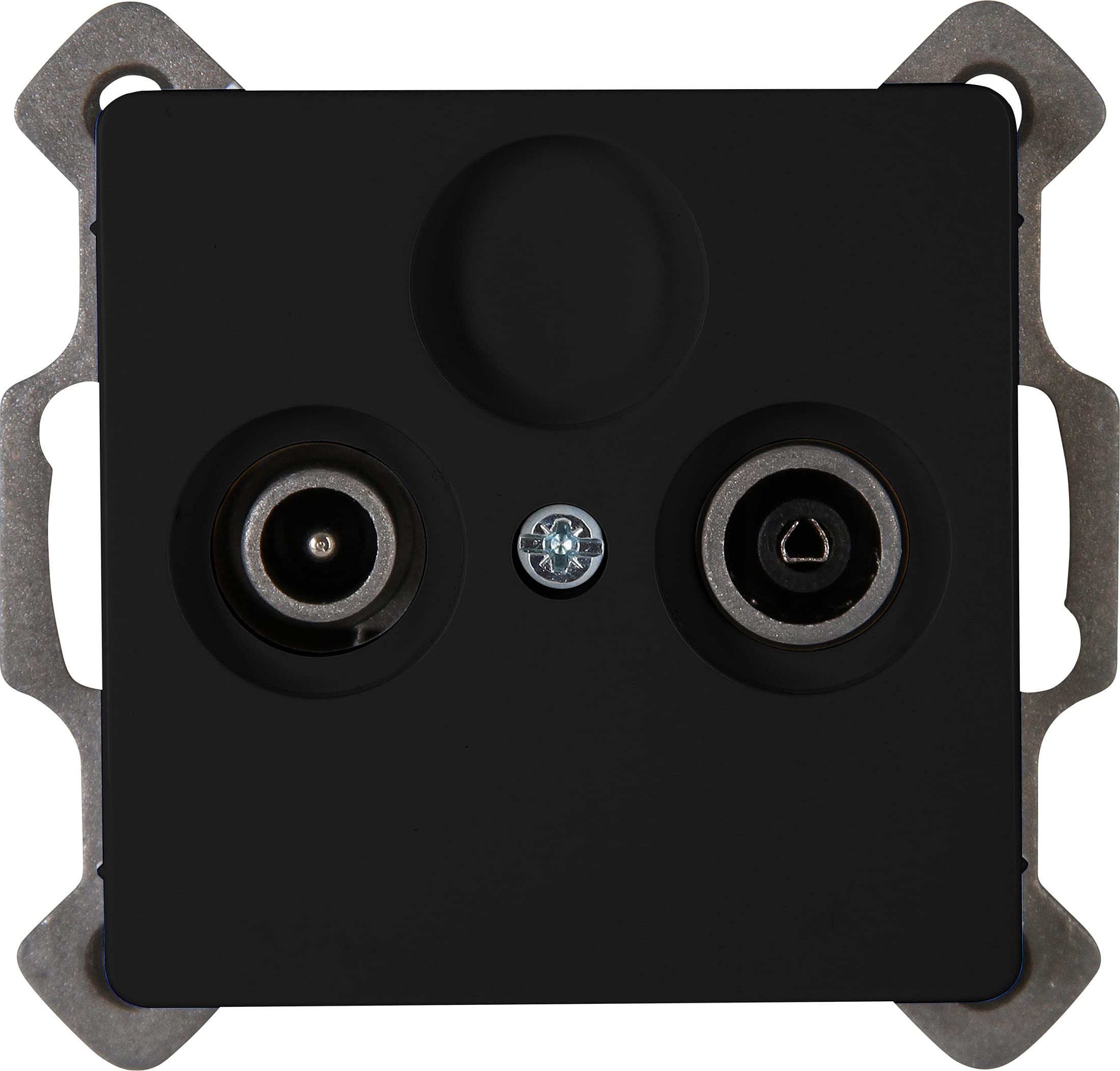 Kopp Paris 921350082 2-Way Antenna Socket for TV/RF Flush-Mounted Matte Black