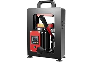 Hydraulic Heat Press Machine, 10 Ton Portable Manual Heat Press Machine, Dual Plates Heating Presser(Red)
