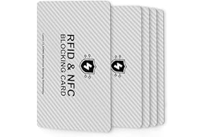 ZGAGFZ RFID Blocking Cards, Premium Contactless NFC Debit Credit Card & Passport Protector Blocker Set for Men & Women - Smart Slim Design 2 Card Protects Entire Wallet/Purse Safe -Silver 5 pack