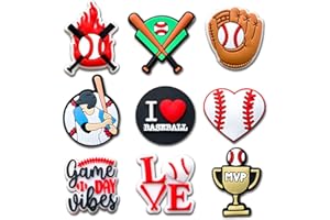 SHIOMAY Sports Shoe Charms for Clog Sandals Bracelets Decoration, Baseball Softball Football Basketball Soccer Swim Charms for Kids Teen Adult Party Favor