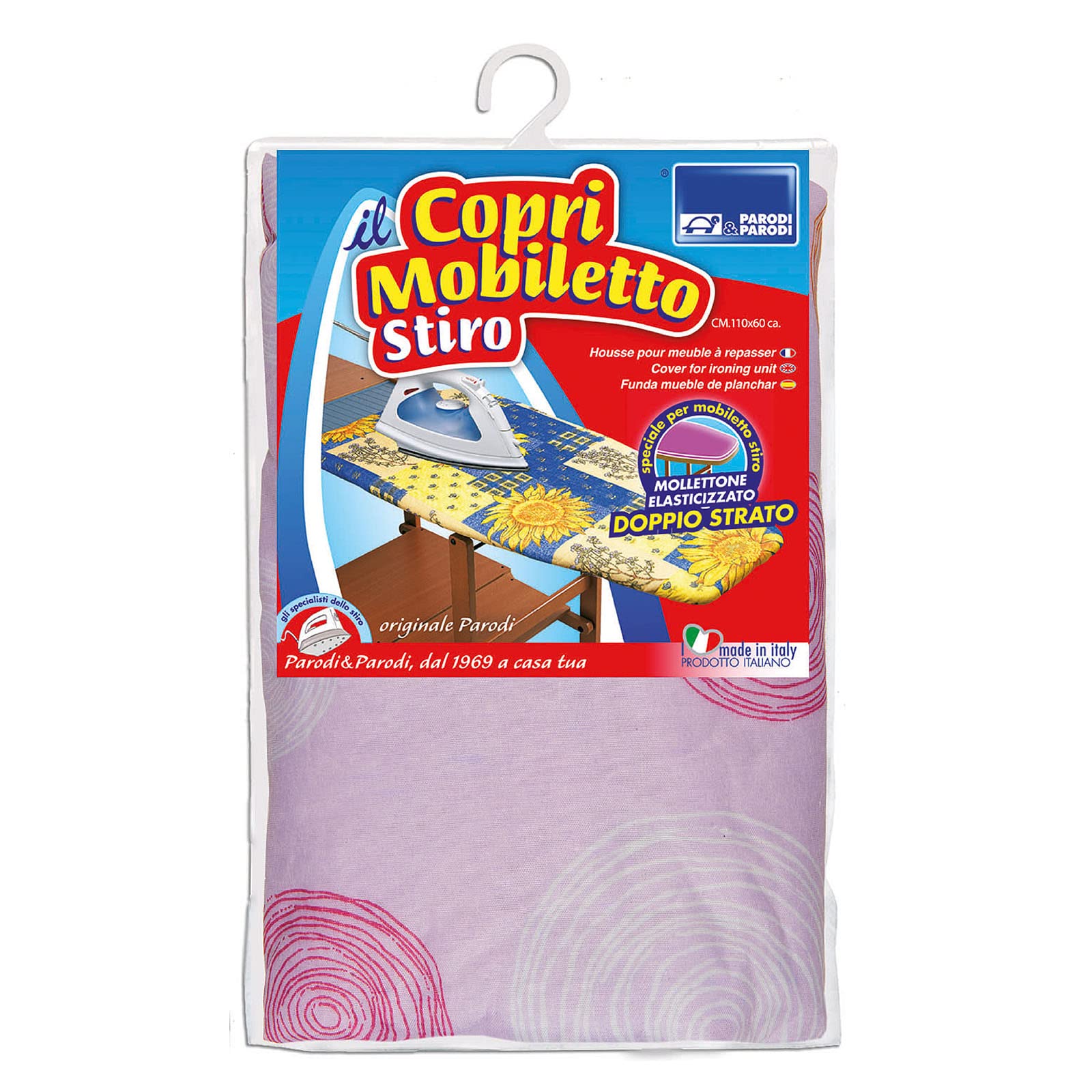 Parodi & Parodi Ironing Board Cover, Cotton, Multi-Colour, 23 x 30 x 4 cm