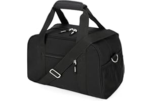 Searock 14 inch Small Gym Bag for Men & Women, Mini Duffle Bag for Travel Sports, Lightweight Carry On Duffel Bag, Dark Black