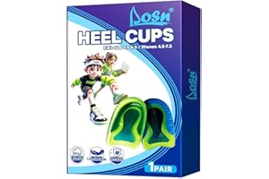 DLOSN Kids Heel Cups for Heel Pain Sport Shock Absorbing Gel Heel Inserts for Kid's with Sensitive Heels, Heel Spurs, Plantar