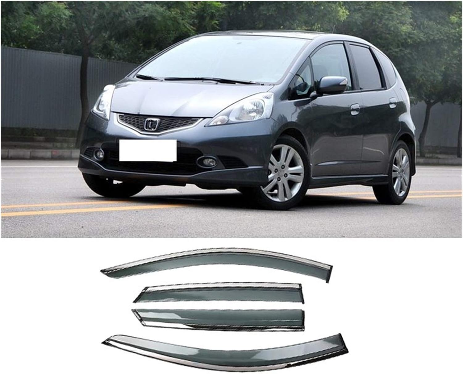 Wind Deflectors For Honda Fit Jazz 20082013 Plastic Window Visor Vent