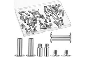 EUPHHONYCS Chicago Screws and Scrapbook Extension Posts, 60 Pack Album Accessories Extension Post Replacement for Binding Extending Post-Bound Refillable Photo Album Scrapbook Screws Craft DIY Refill Pages