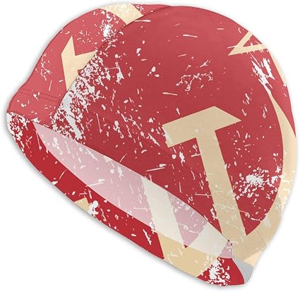 Amazon Com Communism Soviet Union Retro Flag Unisex Swim Cap