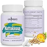 Gyumolics Nattokinase 10000FU, Nattokinase Supplement Organic, Serrapeptase, Bromelain, Curcumin, Vitamin E & Ginseng, Movement Comfort, 180 Capsules