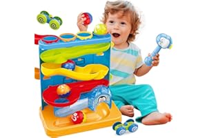 ABERLLS Toddlers Toys for 1 2 3 Years Old Kids, Pound A Ball Toys & Car Ramp Race Track, Montessori Toys for 12-18 Months Baby, Birthday Gift Interactive Game for Boys Girls, Early Learning Educational Gift