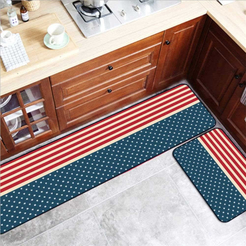 SJIUH carpet,Classic Red Flag Pattern Kitchen Mat 40cmX60cm Corrosion