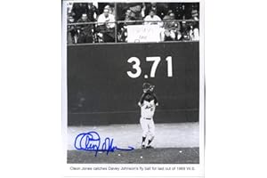 ORIGINAL SPORTS AUTOGRAPHS Cleon Jones (1969 NY Mets) Autographed/Original Signed 8x10 Action-photo Showing Him Make the Final Out in the 1969 World Series -COA