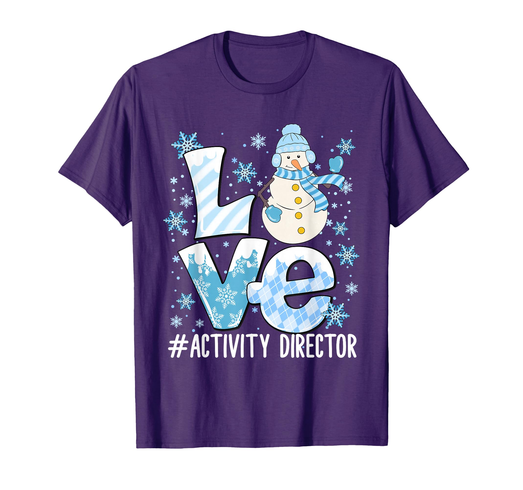 Photo 1 of *** BLACK *** Activity Director Love Snowman Women Winter Season Christmas T-Shirt 2XL 