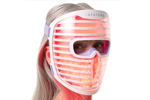iRestore LED Face Mask for Youthful Skin, Red Light Therapy for Face, Red, Blue & Infrared Therapy for Wrinkles, Fine Lines, Dark Spots with 360 LEDs, Skincare Device for Women & Men