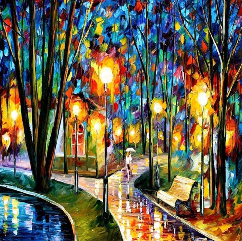 llzlhz 5D Diamond Painting Romantic Street Rhinestone Full Diamond Painting Embroidery Cross Stitch Set Mosaic Canvas Artist Home Wall Decoration Crafts 12x16 inch