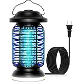 AMUFER Bug Zapper Outdoor &amp; Indoor, Upgraded 18W Exclusive Blue-Violet Light with 2W LED Lamp, 100% Increase in Mosquito Control Effect, Coverage of 1/2-1 Acre, Fly Zapper for Patio, Backyard, Home