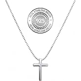 FEULJEW Sterling Silver Cross Necklaces for Women, S925 Dainty Silver Cross Pendant Necklace Small Cross Necklace Box Chains Necklace Jewelry Gifts for Women Teen Mother Birthday