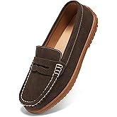 BEAUSEEN Women's Penny Loafers Slip-On - Lightweight Breathable Suede Driving Moccasins,Cute Business Casual Dress Shoes for Work & Travel
