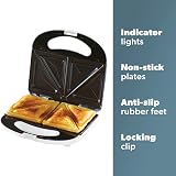 Daewoo Essentials 2 Slice Sandwich Toaster 750W Non-Stick Plates White view 2