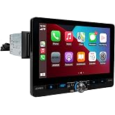 Jensen J1CA8FL 8" Wireless Apple CarPlay Android Auto Single/Double DIN | Fits single or double DIN, wired or wireless Certified Apple CarPlay plus Android Auto, front and rear camera inputs, USB