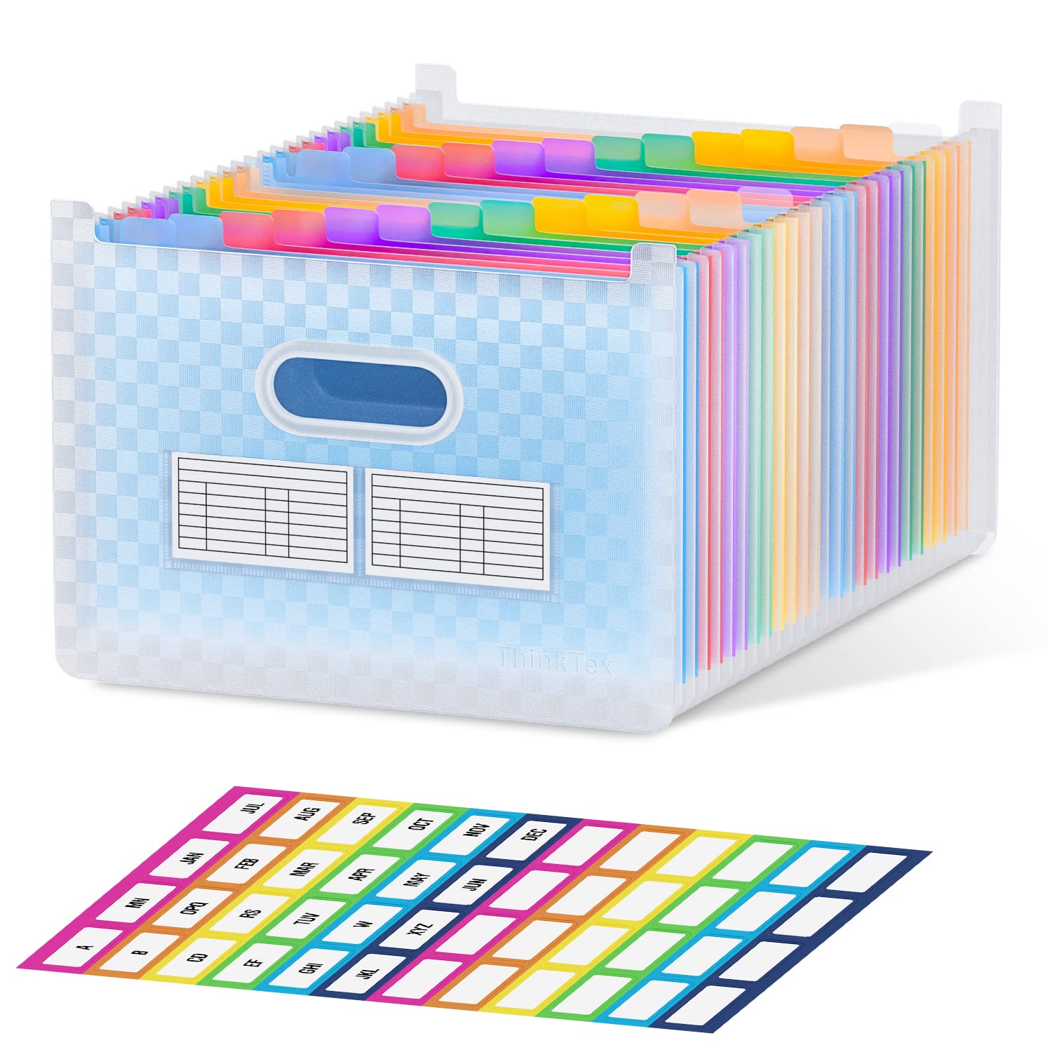 ThinkTex 26 Pockets Expanding File Folder, Upright & Open Top, A-Z Colorful Tabs, Larger Capacity Accordion‌ Folder, Teacher Supplies - Blue — image 1