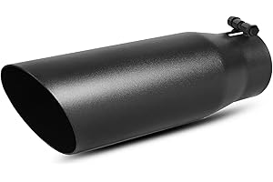 AUTOSAVER88 2.75 Inch Exhaust Tip, 2.75" Inlet 3.5" Outlet 12" Overall Length Stainless Steel Diesel Exhaust Tail Tip for 2 3/4 Inch Tailpipe, Black Powder Coated Finish, Slant Angle Cut, Bolt On