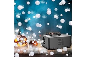 WISDOMLIT Fog Bubble Machine, No Spill Smoke Bubble Maker, 250W Bubble Fog Machine, 8000+ Fog Bubbles Per Minute, Smoke Bubbles Effect for Indoor Outdoor Halloween Holiday Wedding Birthday Party