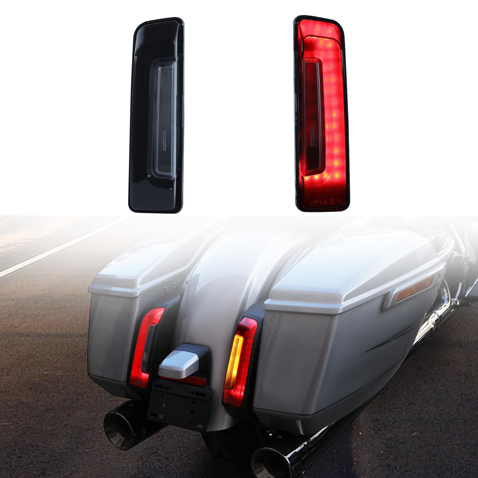 Photo 1 of LED Saddlebag Tail Light for Harley 2025 Road Glide Street Glide,Smoked Turn Signal DRL Break Filler Fender Panel Lamp Rear Light for Road Glide Street Glide 2024-2025,CVO 2023-2025 Accessories