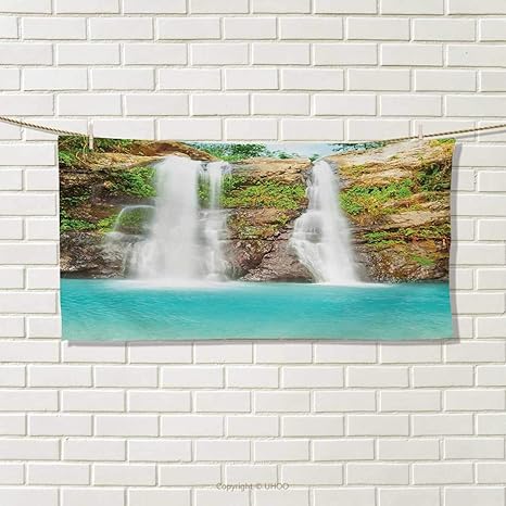 Amazon Chaneyhouse 熱帯雨林 タオル ジャングルの森の木 自然の生物 禅の風水 静かな植物模様 速乾性プリントマイクロファイバー グリーンブラウン サイズ 幅10インチ X 長さ10インチ W 14 X L 27 5 バスタオル ホーム キッチン オンライン通販